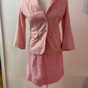 Pink Cremieux Striped Blazer Set Size 2
